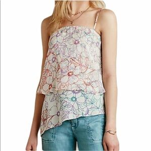 𝅺MAEVE Anthro Asymmetrical Tiered Silk Cami Size Medium